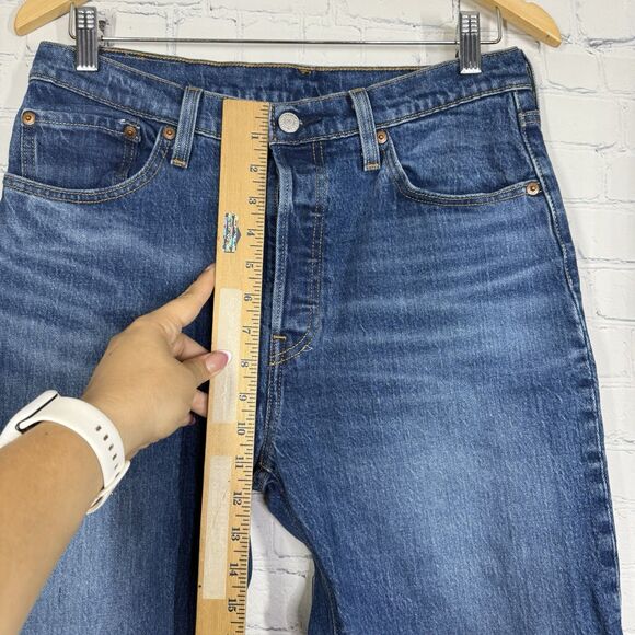 Levis 501 Jeans Button Fly Women Size 29 Medium Washed Denim Straight Leg Pants - Picture 10 of 13